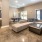 a living room with a couch and a table